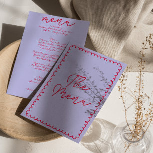 Retro Colourful Handwritten Whimsical Wedding Menu
