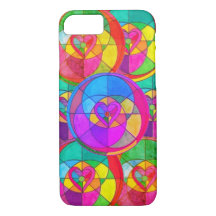 Retro Colourful Heart Shine iPhone/ iPad Case