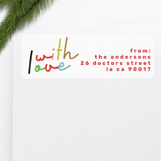 retro colourful Holiday return address envelope (Creator Uploaded)