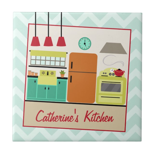 Retro Colourful Kitchen Tile (Front)