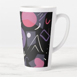 Retro colourful latte mugs