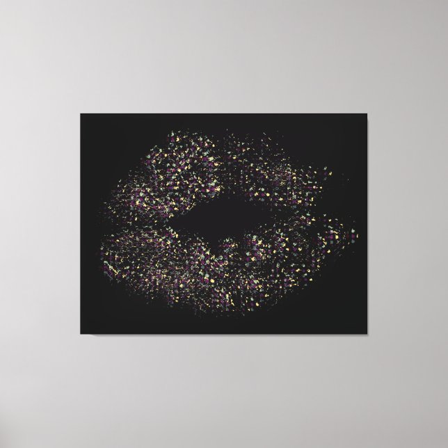 Retro Colourful Lips Canvas Print (Front)
