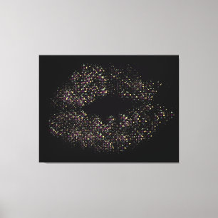 Retro Colourful Lips Canvas Print