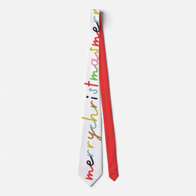 retro colourful modern Merry Christmas Holiday Tie (Front)