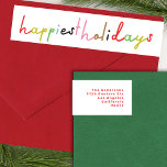 retro colourful modern Merry Christmas Holiday Wrap Around Label<br><div class="desc">***this design is part of a christmas holiday collection*** _______________________ this design template is fully editable and customisable by you the customer - click personalise further button if you with to move, add, delete or make major changes to the design _______________________ *if you have any DESIGN questions or need more...</div>