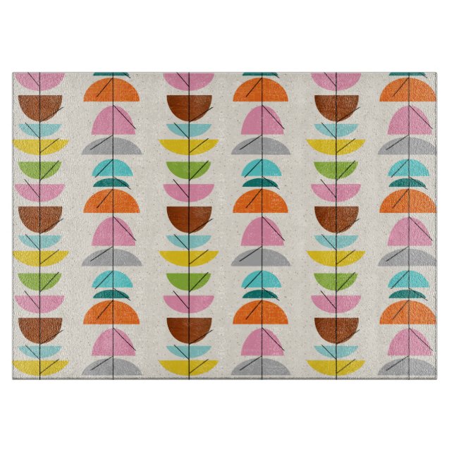 Retro Colourful Nests Cutting Board (Front)
