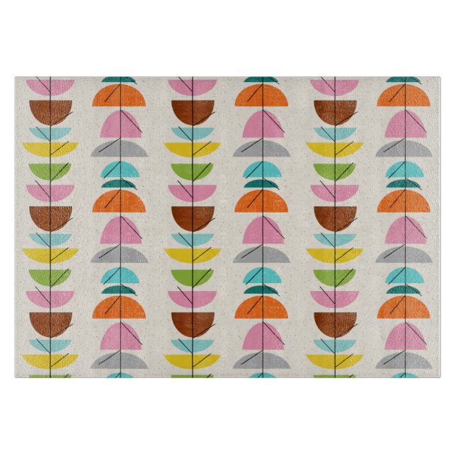 Retro Colourful Nests Cutting Board (Front)