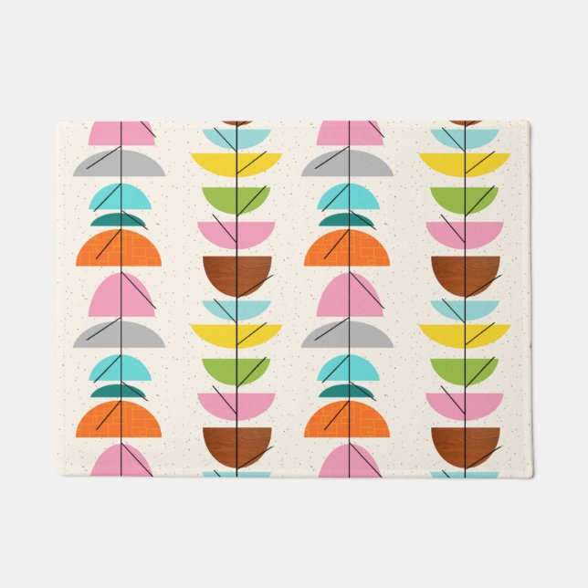 Retro Colourful Nests Door Mat (Front)
