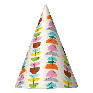 Retro Colourful Nests Party Hat