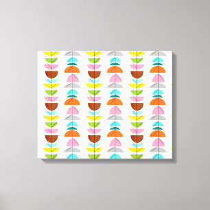 Retro Colourful Nests Stretched Canvas Print