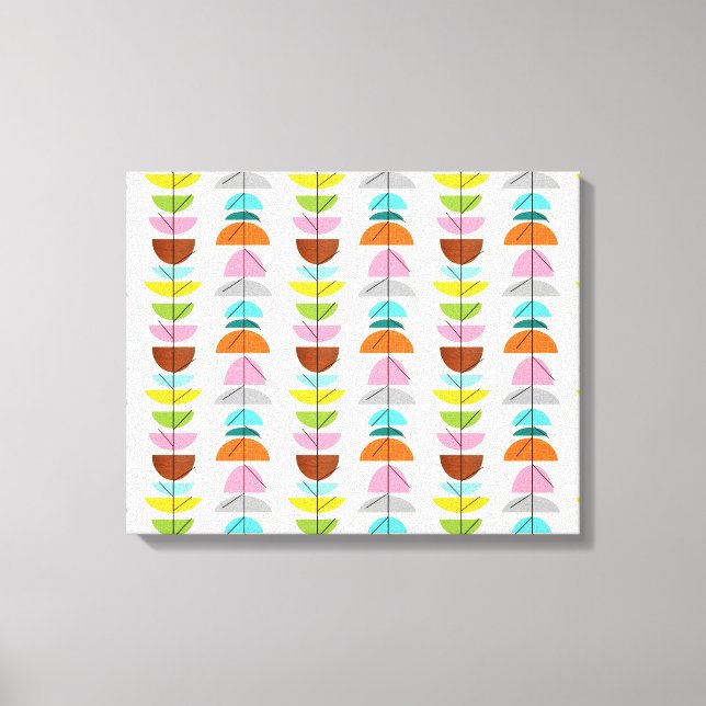 Retro Colourful Nests Stretched Canvas Print (Front)