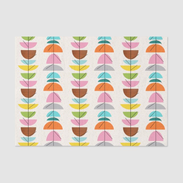 Retro Colourful Nests Tissue Paper (Front)