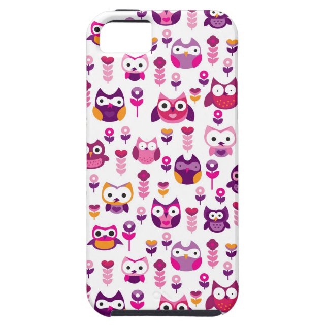 retro colourful owl bird pattern Case-Mate iPhone case (Back)