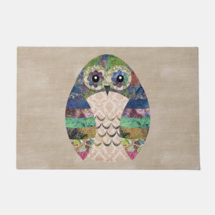 Retro Colourful Owl Boho Bohemian Bird Custom Doormat