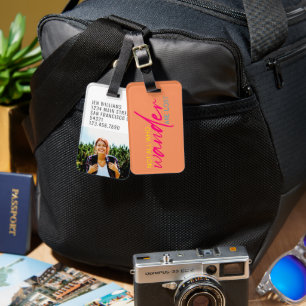 Retro Colourful Photo Not All Who Wander Are Lost  Luggage Tag