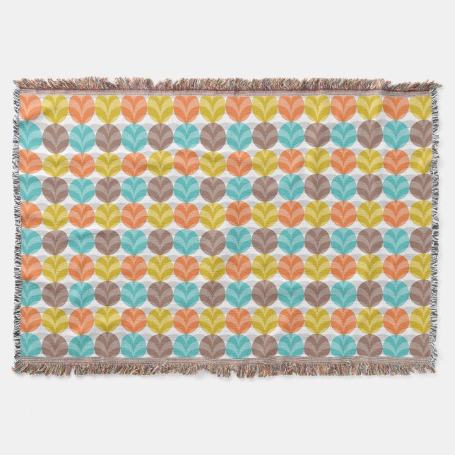 Retro Colourful Polka Dots Pattern Throw Blanket (Front)