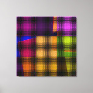 Retro Colourful Polka Dots Pop Art Wrapped Canvas