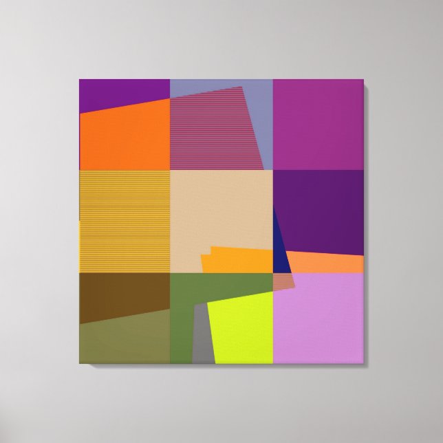 Retro Colourful Pop Art 3 Wrapped Canvas (Front)