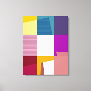 Retro Colourful Pop Art Wrapped Canvas