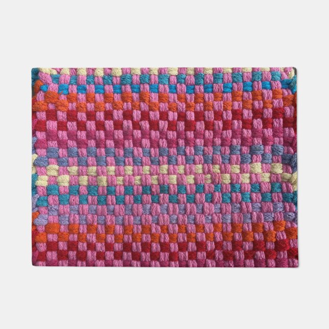 Retro Colourful Potholder Design Door Mat (Front)