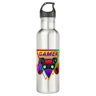 Retro Colourful Rainbow Gamer Computer Gaming  710 Ml Water Bottle