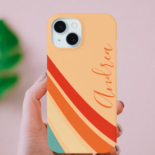 Retro Colourful Rainbow Stripe Cute iPhone 15 Case