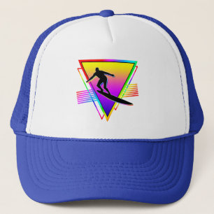 Retro Colourful Rainbow Surfing Surfer Trucker Hat