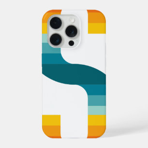 Retro Colourful Rainbow Typography Sunset Letter S iPhone 15 Pro Case