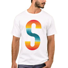Retro Colourful Rainbow Typography Sunset Letter S