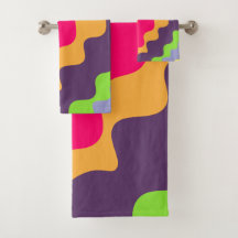 Retro colourful slanting wavy pattern