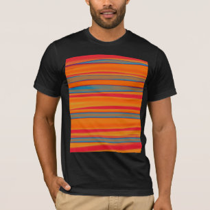 Retro Colourful Striped Abstract Art T-Shirt