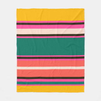 Retro colourful stripes, abstract background fleece blanket