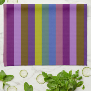 Retro Colourful Stripes Pattern #18 Tea Towel