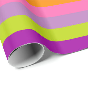 Retro Colourful Stripes Pattern #22 Wrapping Paper