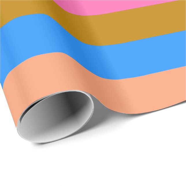Retro Colourful Stripes Pattern #8 Wrapping Paper (Roll Corner)