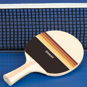 Retro Colourful Stripes Personalised Ping Pong Paddle