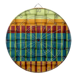 Retro colourful stripes wicker art graphic design dartboard