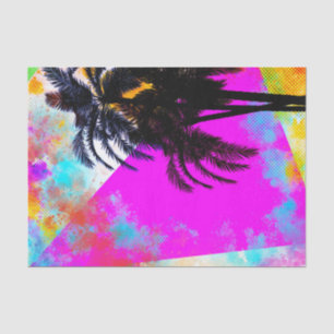 Retro Colourful Summertime Beach Party Palm Trees Tissue Paper