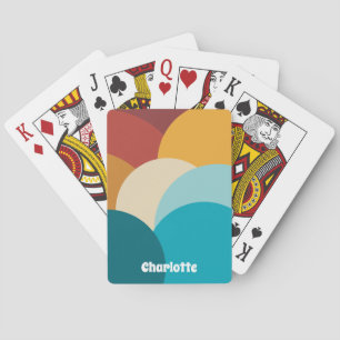 Retro Colourful Vintage Abstract Art Personalised Playing Cards
