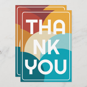 Retro Colourful Vintage Abstract Art  Thank You Card