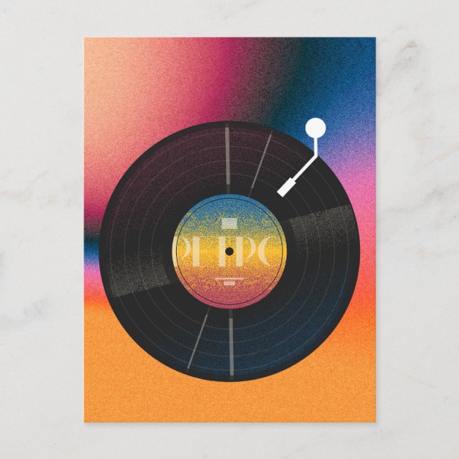 Retro colourful Vinyl Postcard (Front)