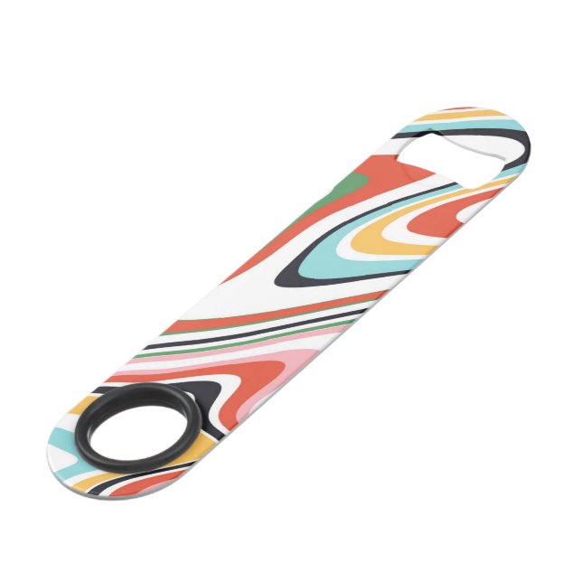 Retro Colourful Wavy Lines Modern Design (Front Angled)