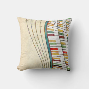 Retro Colourful Wavy Piano Cushion