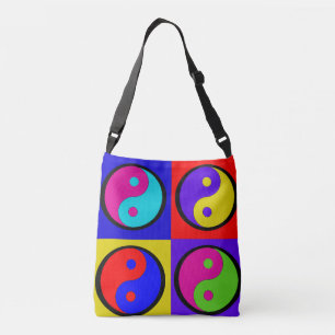 Retro Colourful Yin Yang Pop Colorblock Crossbody Bag