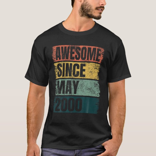 Retro Colours 21St Birthday Boys Girls Awesome Sin T-Shirt (Front)