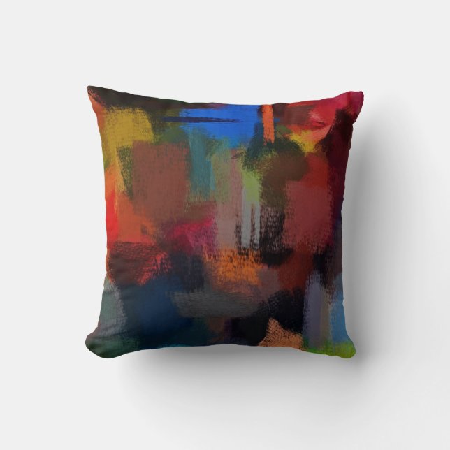 Retro Colours Abstract Art Painting 16 Cushion (Front)