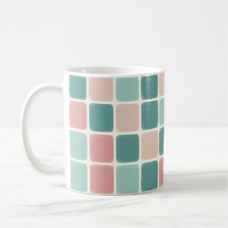 Retro Colours Abstract Boho Chequerboard Style Coffee Mug