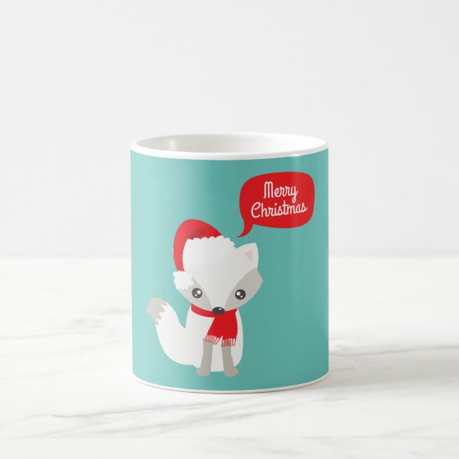 Retro Colours Christmas Fox Coffee Mug (Center)