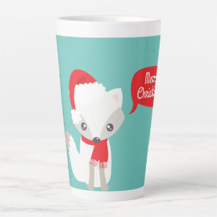 Retro Colours Christmas Fox Latte Mug