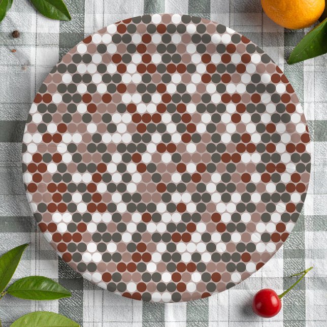 Retro colours dots pattern paper plate (Creator Uploaded)